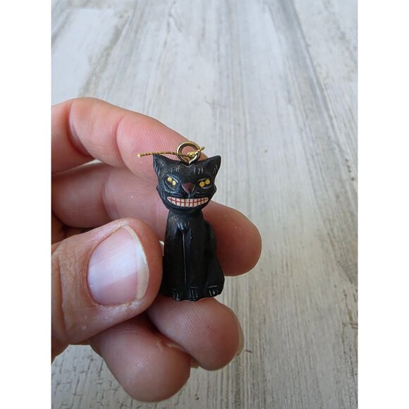 Dept 56 polliwoggs mini cat ornament Halloween kitten shabby chic tree table top - Picture 3 of 7